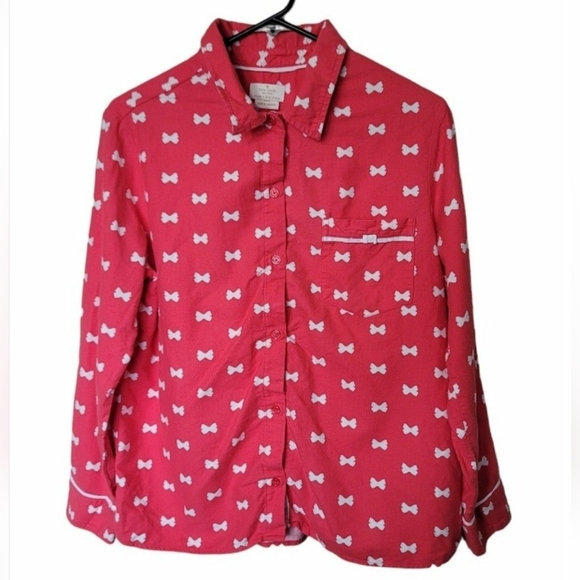 Kate Spade Hydrangea Night Shirt Button Front Womens Pink Sz M pajama - Picture 1 of 11